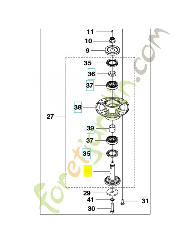 axe de palier 577970701. Pièce de rechange Husqvarna