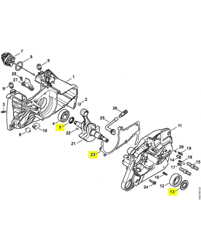 Jeu de joints moteur 1144-007-1601. Pièce détachée Stihl / Vicking
