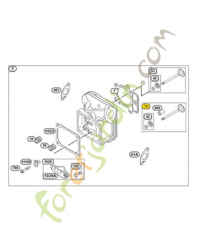792200 Soupape d'échappement briggs & Stratton 792200 Soupape d'échappement briggs & Stratton