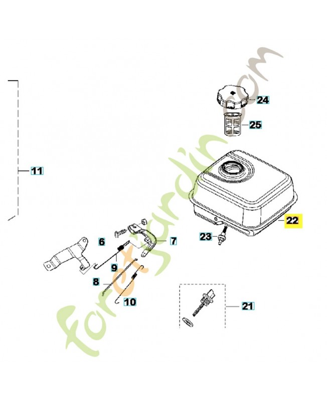 Réservoir à essence 590393701. Pièce détachée Husqva