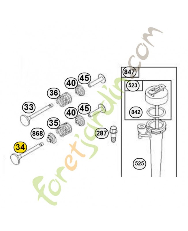 590393 Soupape d'échappement briggs & Stratton 590393 Soupape d'échappement briggs & Stratton