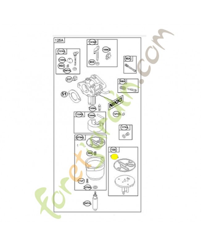 698781 Joint cuvette flotteur Briggs & Stratton