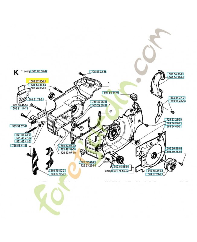 Plaque de guidage 501870501. Pièce de rechange Husqvarna