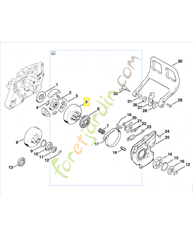 Pignon profile 3/8 7 dts 1119-640-2000. Pièce détachée Stihl / Vicking