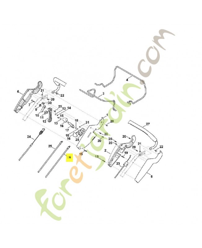 Cable de commande de gaz 6375-180-1130. Pièce de rechange Sithl / Vicking