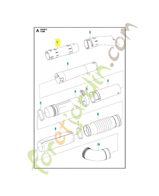 Tube de souffleur 576581701. Pièce de rechange Husqvarna