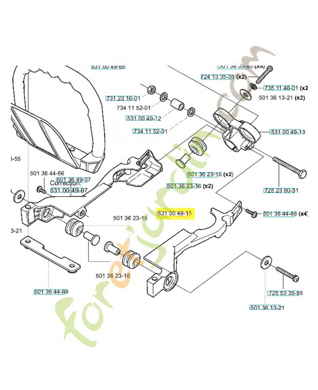 Etrier 531004915. Pièce de rechange Husqvarna Etrier 531004915. Pièce de rechange Husqvarna