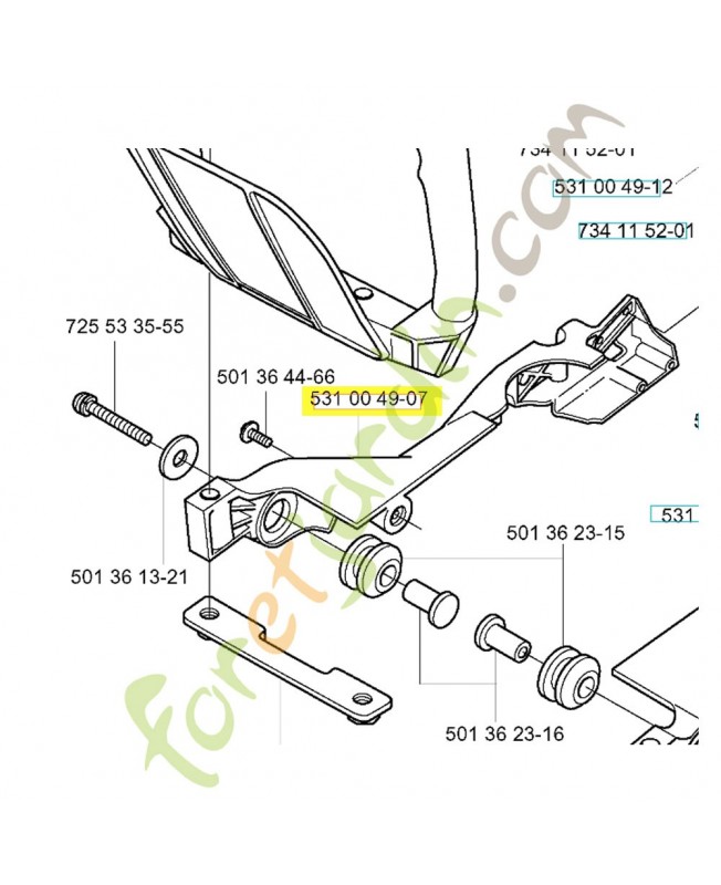 Etrier 531004907. Pièce de rechange Husqvarna Etrier 531004907. Pièce de rechange Husqvarna