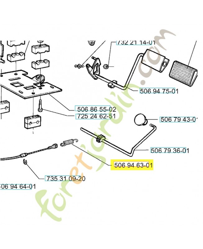 Ressort 506946301. Pièce de rechange Husqvarna référence 506946301