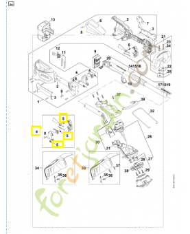 Jeu d'éléments de commande 4859-007-3800. Pièce détachée Stihl / Vicking