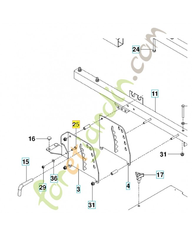 Vis 1/4-20x1 596230901. Pièce de rechange Husqvarna