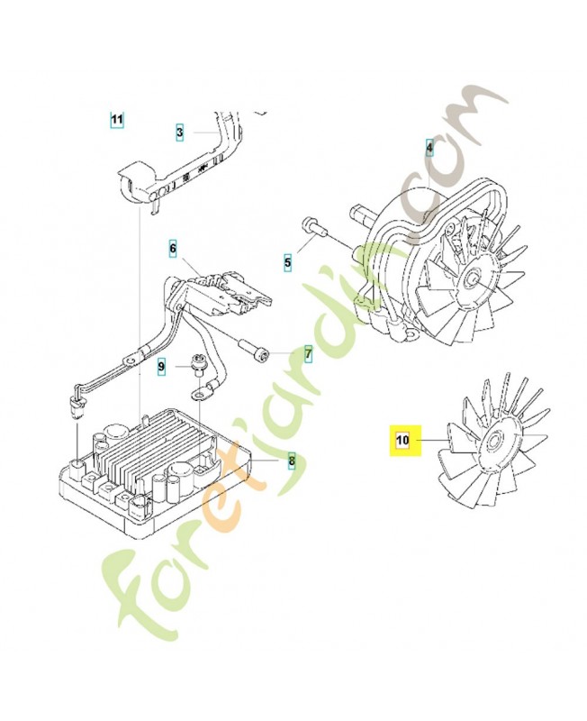 ventilateur 593782601 - Pièce détachée Husqvarna