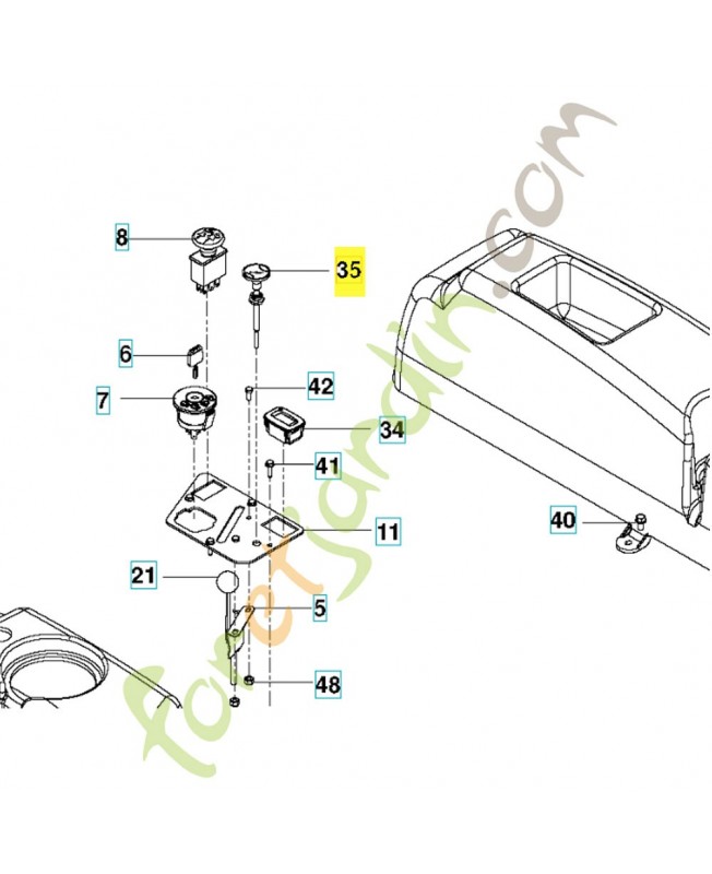 Commande de starter 539112439. Pièce de rechange Husqvarna