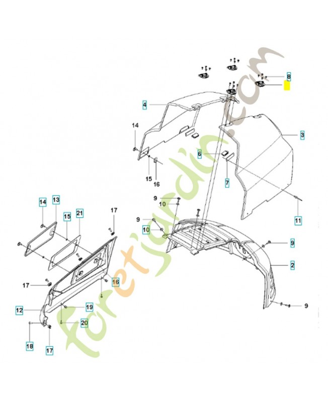 Charnière 544254801. Pièce de rechange Husqvarna