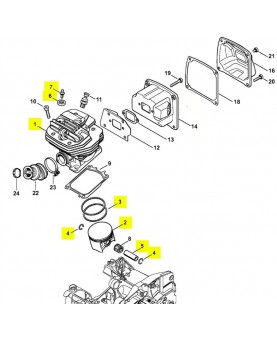 Cylindre avec piston d.56mm 1144-020-1202. Pièce détachée Stihl 