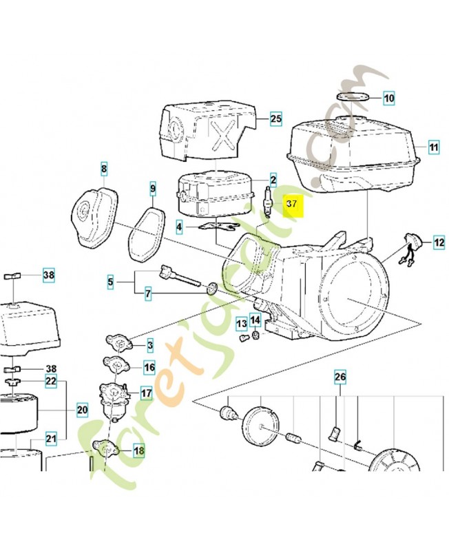 Bougie d'allumage 594575001. Pièce détachée Husqvarna