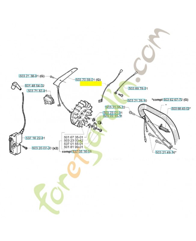 Cable 503626101. Pièce de rechange Husqvarna Cable 503626101. Pièce de rechange Husqvarna