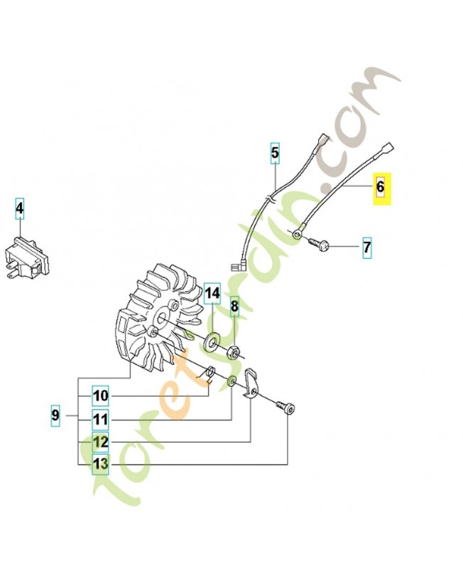 Fil de court-circuit 503897601. Pièce de rechange Husqvarna