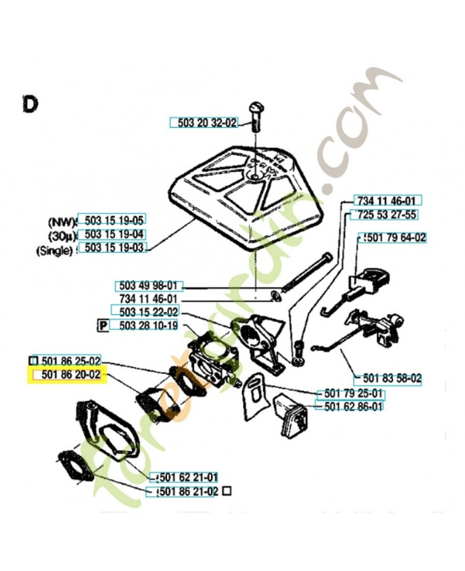 Pièce d'espacement Remplace la référence 501862001. Pièce de rechange Husqvarna