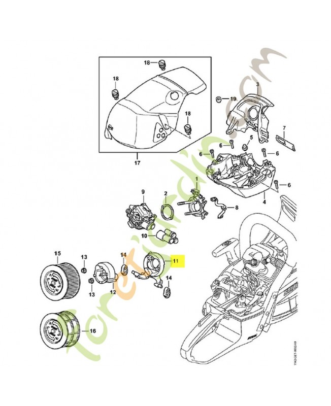 Socle de filtre 1142-141-0900. Pièce détachée Stihl / Vicking