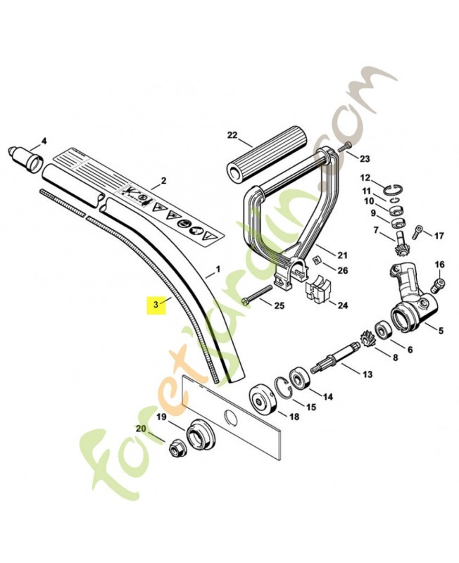 Arbre entrainement 4140-711-3202. Pièce de rechange Sithl / Vicking