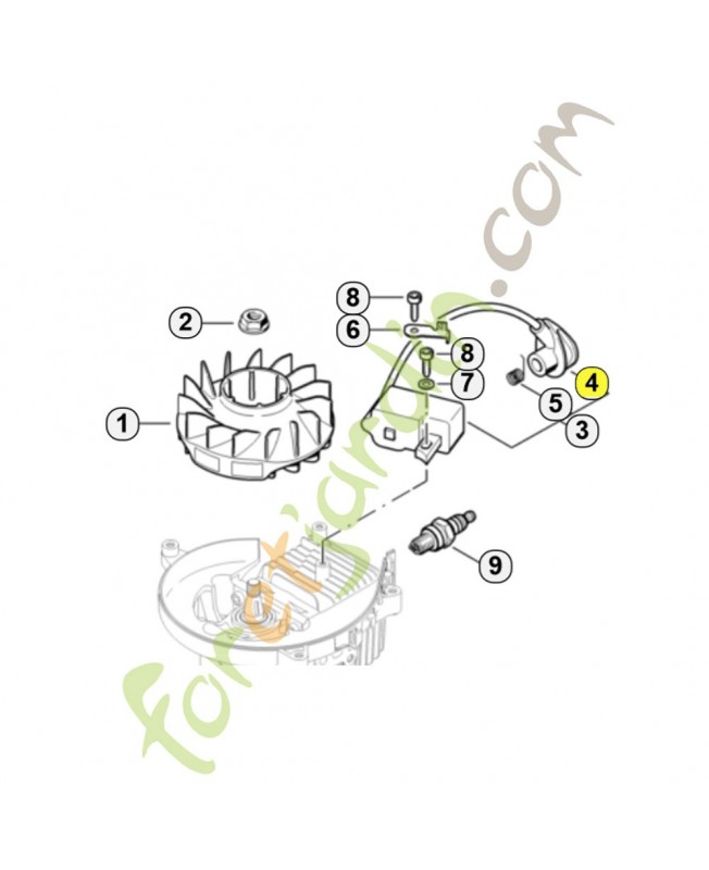 Contact de câble d'allumage 4237-405-1000. Pièce de rechange Sithl / Vicking
