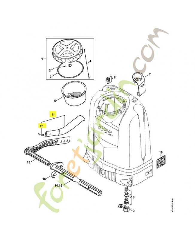Poignée 4255-790-0301. Pièce détachée Stihl / Vicking