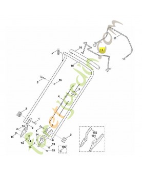 Levier de commande 6350-764-0206. Pièce détachée Stihl / Vicking