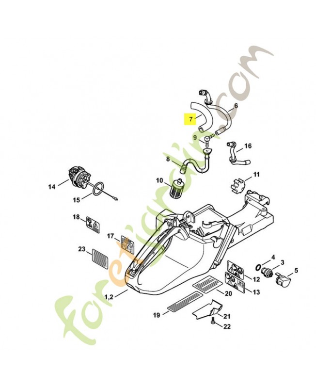 Tuyau de carburant 0000-937-4070. Pièce de rechange Sithl / Vicking