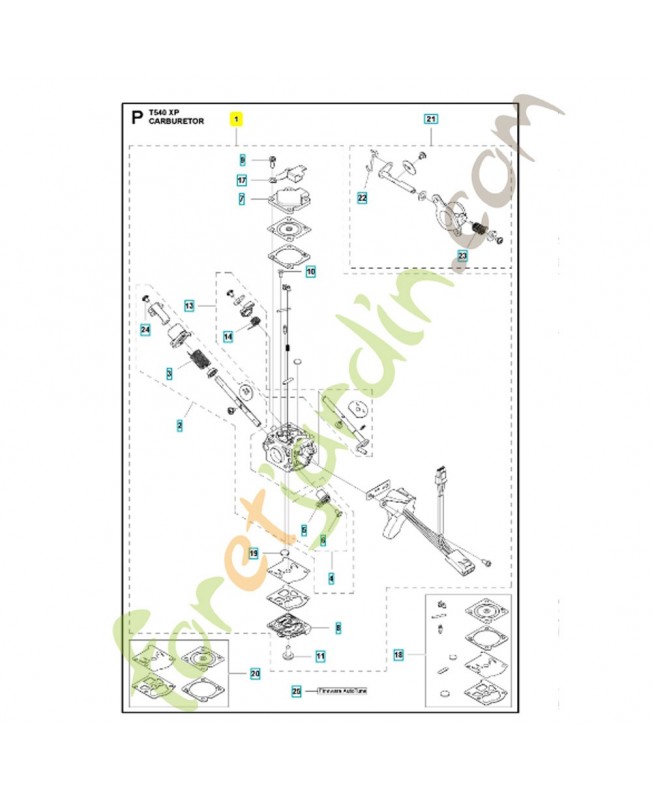 Carburateur 579193001. Pièce de rechange Husqvarna