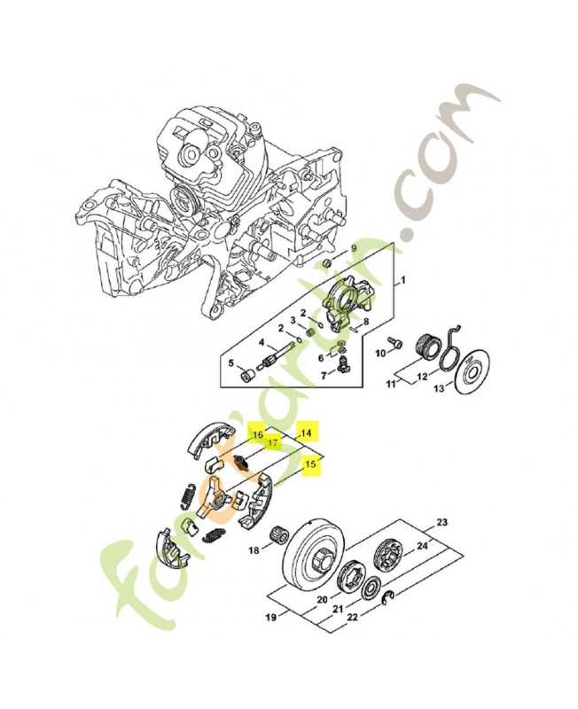 Embrayage 1142-160-2000. Pièce détachée Stihl / Vicking