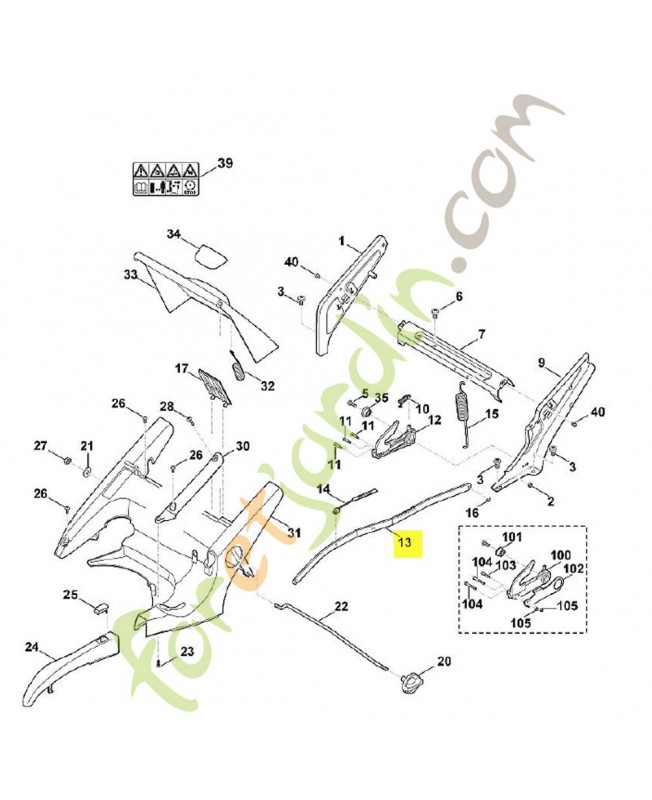 Levier de translation  6375-703-8800. Pièce de rechange Sithl / Vicking