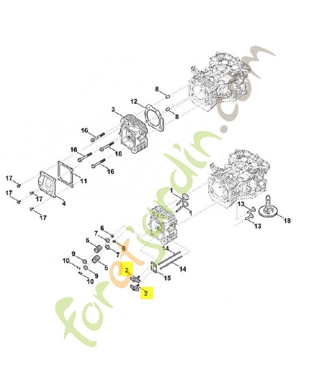 Jeu de culbuteurs 0004-007-1006. Pièce détachée Stihl / Vicking