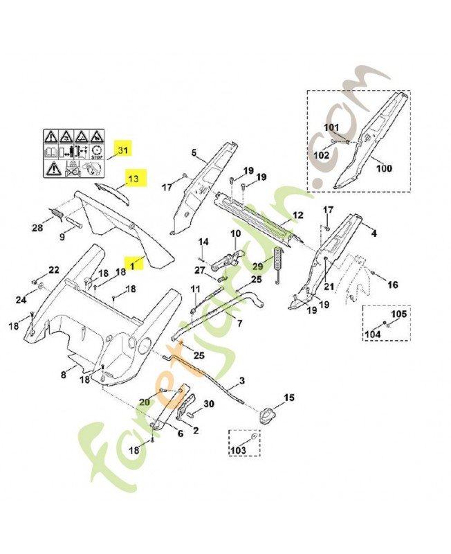 Volet complet 6340-700-2705. Pièce de rechange Sithl / Vicking