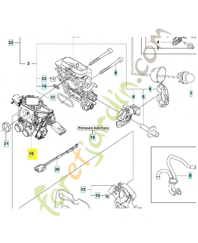 Carburateur 579194101. Pièce de rechange Husqvarna