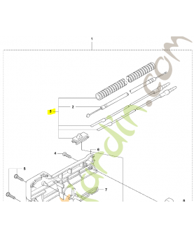 Cable. Pièce de rechange Husqvarna référence 531007867