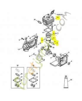 Cylindre avec piston Stihl ref. 4134-020-1219