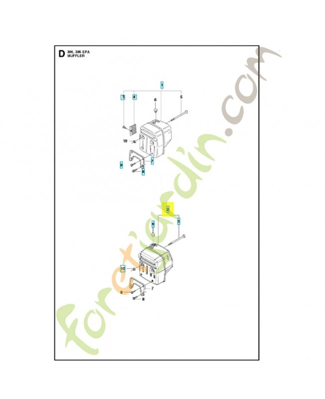 Silencieux 503711304. Pièce de rechange Husqvarna