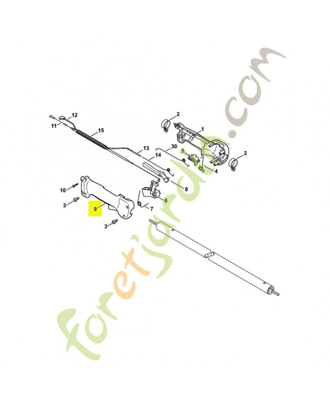 Monture poignee exterieur