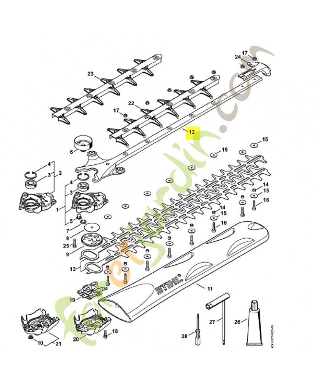 Glissière guidage 600 mm 4242-640-4602. Pièce de rechange Sithl / Vicking
