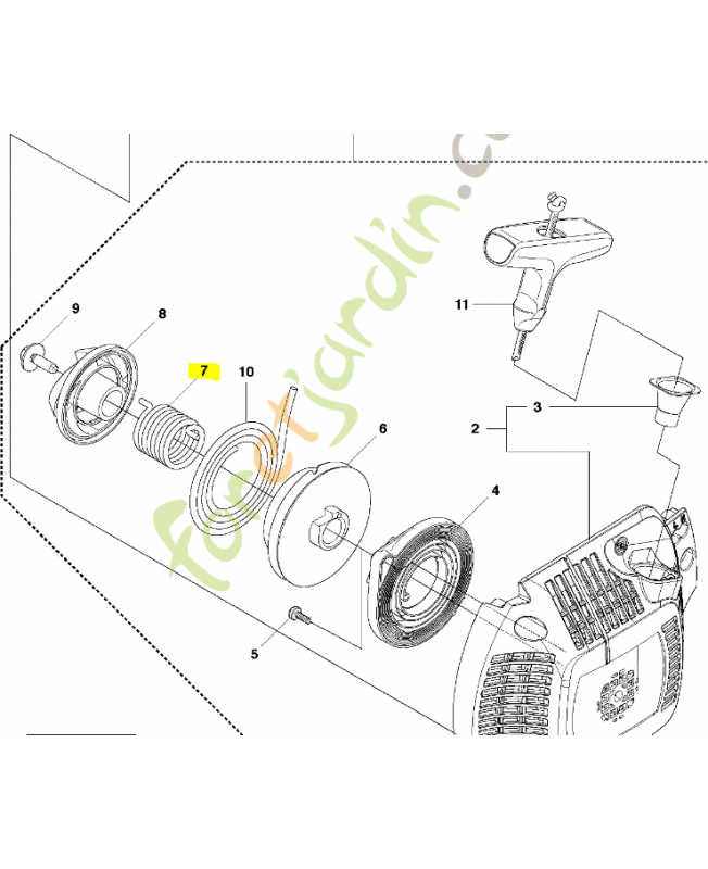 Ressort. 578343502 Pièce de rechange Husqvarna Remplace référence 578343501