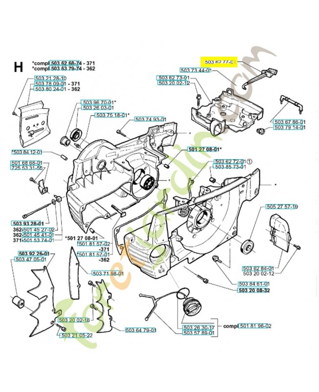 Commande de starter 503627701. Pièce de rechange Husqvarna référence 503627701