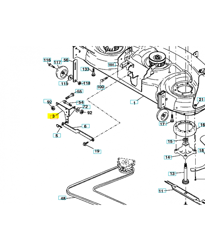 Chape suspension arriere 531165401 Remplace référence 532138017