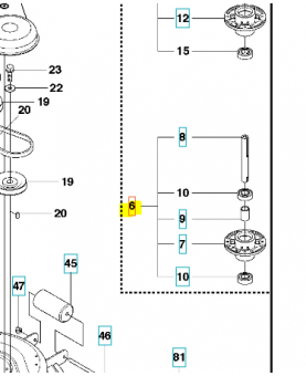 Palier de lame complet. référence 580351401 Remplace référence 535428601