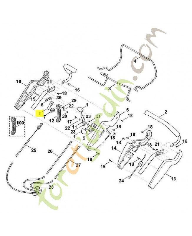 Levier arrêt 6375-162-9202. Pièce de rechange Sithl / Vicking