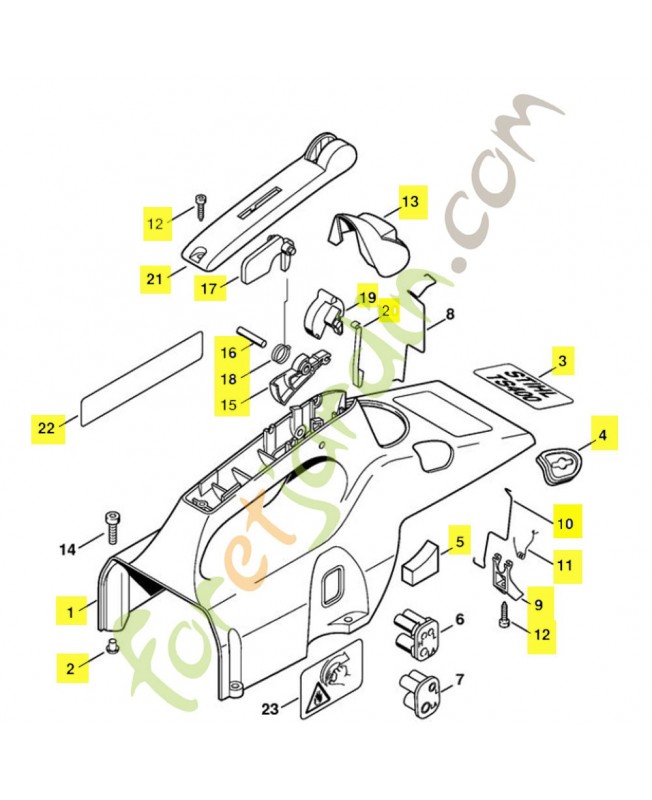 Capot moteur ts 400 4223-080-1605. Pièce de rechange Sithl / Vicking