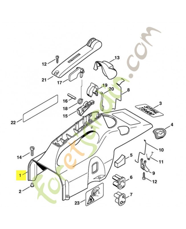 Capot moteur ts 400 4223-080-1604. Pièce de rechange Sithl / Vicking