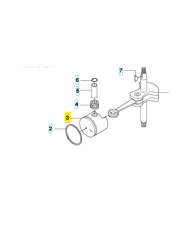 Piston. Pièce de rechange Husqvarna référence 531004816