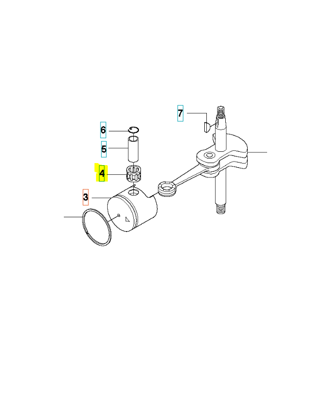 Roulement de aiguilles. Pièce de rechange Husqvarna référence 531004818