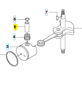 Axe de piston. Pièce de rechange Husqvarna référence 531004088